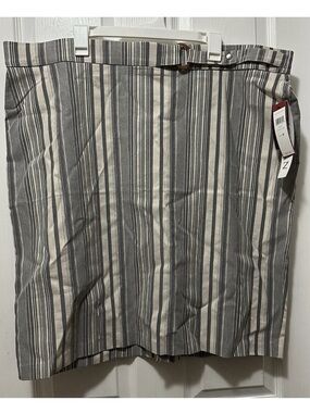 Love Scarlet Pencil Skirt Women’s Plus Size 3X Striped Gray and White NEW